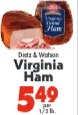 Marino's Supermarket Dietz & Watson Virginia Ham offer