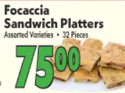 Marino's Supermarket Focaccia Sandwich Platters offer