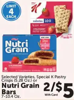 Food City Special K Pastry Crisps or Nutri Grain Bars offer
