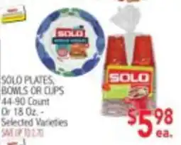 Ingles Markets Solo plates, bowls or cups offer