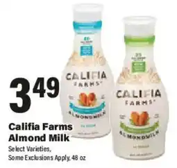 Big Y Califia Farms Almond Milk offer