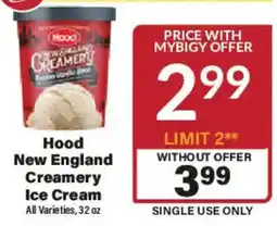 Big Y Hood new england creamery ice cream offer