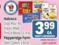 Tony’s Fresh Market Nabisco Chips Ahoy! Ritz Triscuit Wheat Thins or Belvita Select Cookies offer