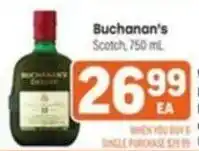 Tony’s Fresh Market Buchanan's Scotch offer