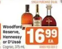 Tony’s Fresh Market Woodford Reserve, Hennessy or D'Ussé Cognac offer