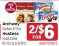 Tony’s Fresh Market Archway Cookies or Hostess Snack Cakes offer