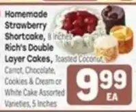 Tony’s Fresh Market Homemade Strawberry Shortcake, Rich's Double Layer Cakes offer