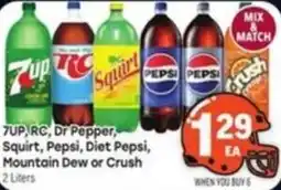 Tony’s Fresh Market 7up, Rc, Dr Pepper, Squirt, Pepsi, Diet Pepsi, Mountain Dew or Crush offer