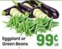 Tony’s Fresh Market Eggplant or Green Beans offer