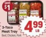 Tony’s Fresh Market Tony's 3-Taco Meat Tray offer
