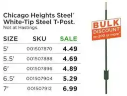 Mills Fleet Farm Chicago Heights Steel White-Tip Steel T-Post offer