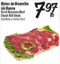 El Super Bistec de Diezmilllo Fresh Boneless Beef Chuck Roll Steak offer