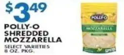 Compare Foods Polly-o shredded mozzarella offer