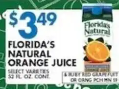 Compare Foods Florida's natural orange juice offer