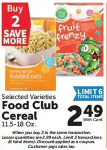 Food City Food Club Cereal offer