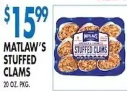 Compare Foods Matlaw's stuffed clams offer