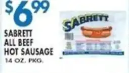 Compare Foods Sabrett all beef hot sausage offer