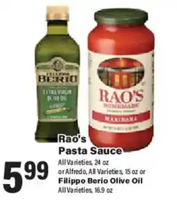Big Y Rao's Pasta Sauce offer