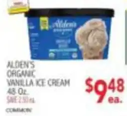 Ingles Markets Alden's organic vanilla ice cream offer