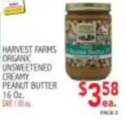 Ingles Markets Harvest Farms organic unsweetened creamy peanut butter offer