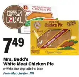 Big Y Mrs. Budd's White Meat Chicken Pie offer