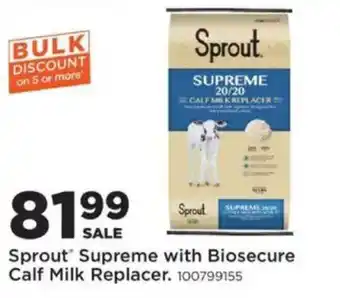 Sprout supreme with biosecure calf milk replacer