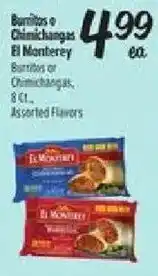 El Super El Monterey burritos or chimichangas offer