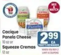 Tony’s Fresh Market Cacique Panela Cheese Squeeze Creamas offer