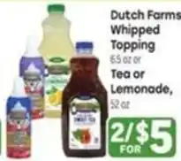 Tony’s Fresh Market Dutch Farms Whipped Topping offer