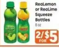 Tony’s Fresh Market Realemon or Realime squeeze bottles offer