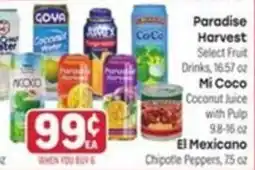 Tony’s Fresh Market Paradise Harvest Select Fruit Drinks offer