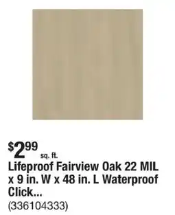 The Home Depot Lifeproof fairview oak offer