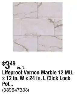 The Home Depot Lifeproof vernon marble offer