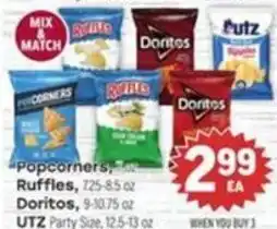 Tony’s Fresh Market Popcorners, Ruffles, Doritos offer