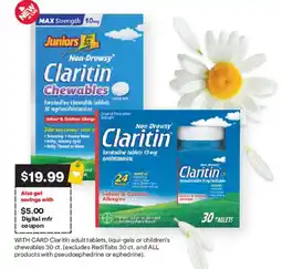CVS Claritin adult tablets, liqui-gels or children's chewables offer
