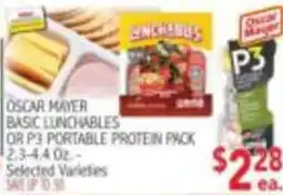 Ingles Markets Oscar Mayer basic lunchables or p3 portable protein pack offer