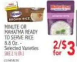 Ingles Markets Minute or mahatma ready to serve rice offer