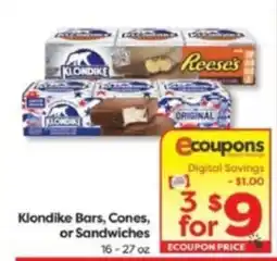 Weis Markets Klondike Bars, Cones, or Sandwiches offer