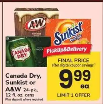 Canada Dry, Sunkist or A&W
