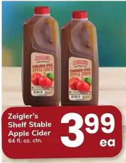 Safeway Zeiglerβs Shelf Stable Apple Cider offer