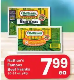 Safeway Nathan's Famous Beef Franks offer