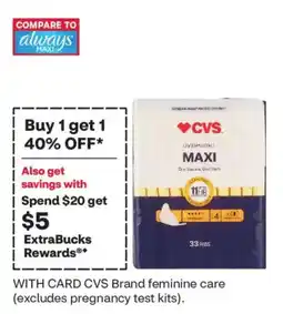 CVS CVS brand feminine care offer