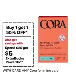 CVS Cora the peace-of-mind overnight pad offer