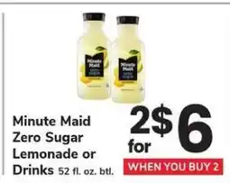 Safeway Minute Maid Zero Sugar Lemonade or Drinks offer