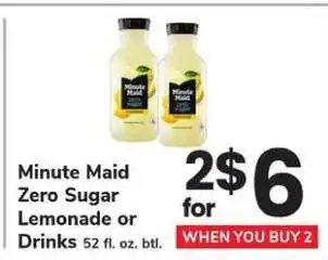 Minute Maid Zero Sugar Lemonade or Drinks