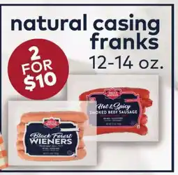 Safeway Natural Casing Franks offer