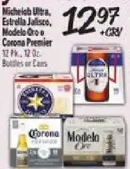 El Super Michelob Ultra, Estrella Jalisco, Modelo Oro or Corona Premier offer