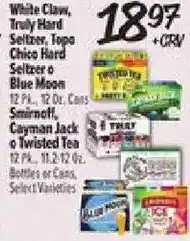 El Super White Claw, Truly Hard Seltzer, Topo Chico Hard Seltzer or Blue Moon offer