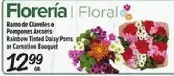 El Super Floreria Floral Rainbow Tinted Daisy Poms or Carnation Bouquet offer