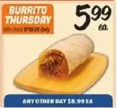 El Super Burrito Thursday offer
